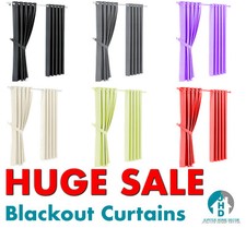 BLACKOUT EYELET CURTAINS -HUGE SALE- DIFFERENT COLOURS **QUALITY & CHEAP!** 