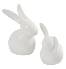 PAIR OF RABBITS BLACK WHITE