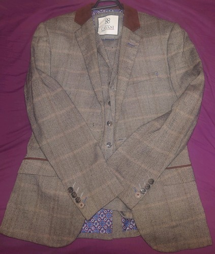 Cavani tweed check suit jacket - tweed,