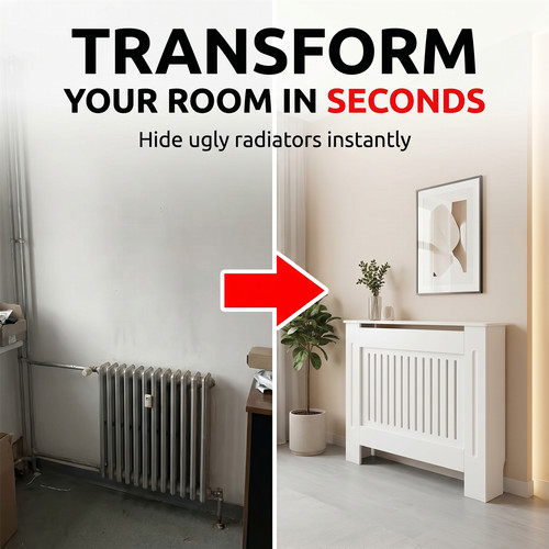 White radiator cover modern - white,