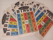 22 VINTAGE MERIT Colour Bingo Game Sheet Cards 1950s J&L Randall Ltd