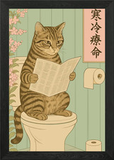 Cat Reading Newspaper on