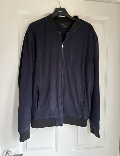 Zara man navy faux suede - man,