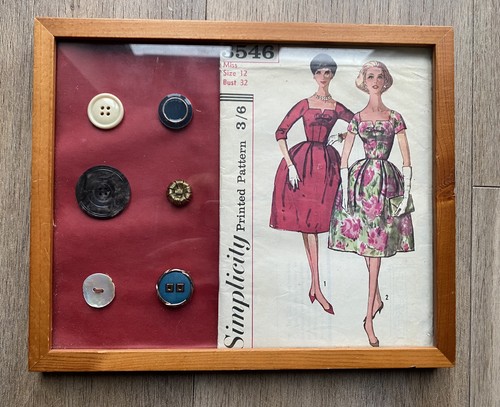 Framed 1960s dress bust - framed,