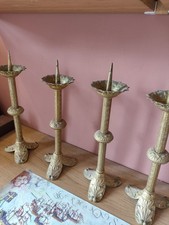 Antique French Set Of Four Altar Candlesticks -Brass Ormolu