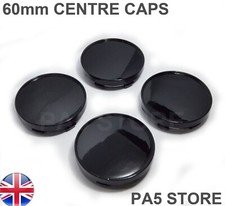 4x All GLOSS Black Centre Caps