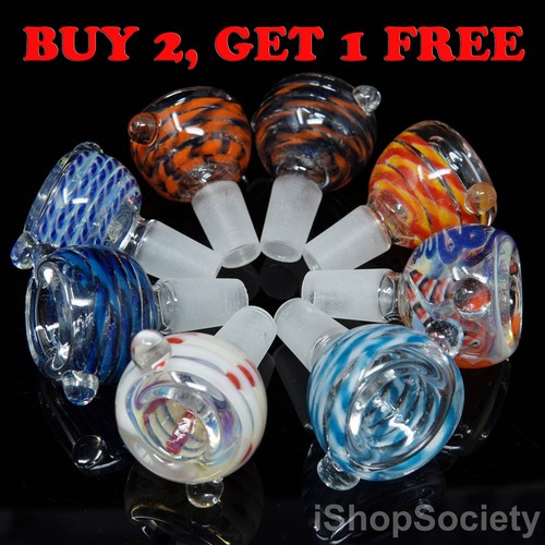 Colorful glass slide bowl 14mm - glass,