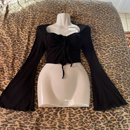 Black long bell flare - xs,