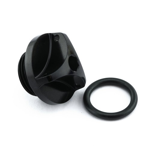Aluminium oil filler cap black - aluminium,