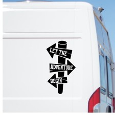 Let The Adventure Begin Sticker Car Caravan Motorhome Camper Van Large Decal