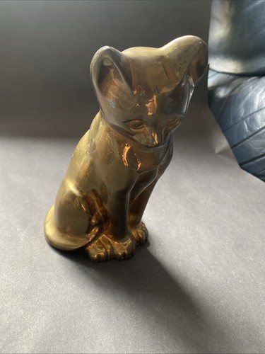 Vintage solid brass cat - solid,
