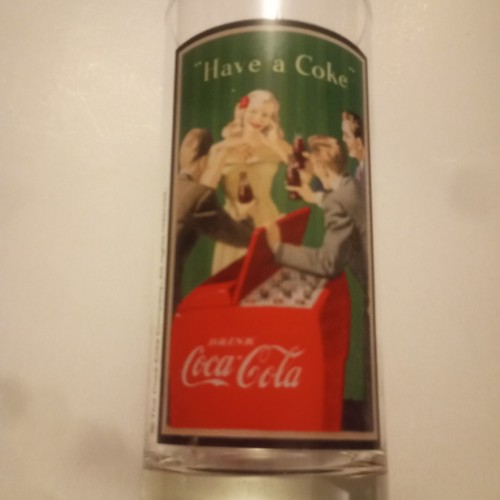Coca cola printed glass - , half