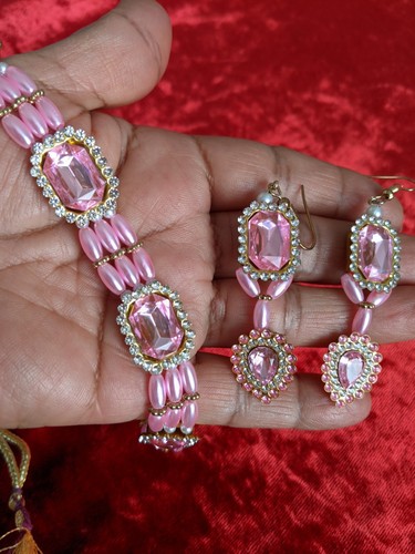 Indian bridal jewelry pink and - bridal,