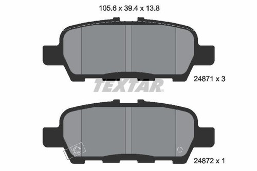 Textar 2487101 rear brake pad - 2487101,