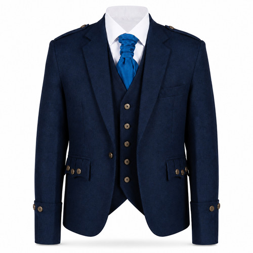 Men navy tweed argyle jacket - navy,