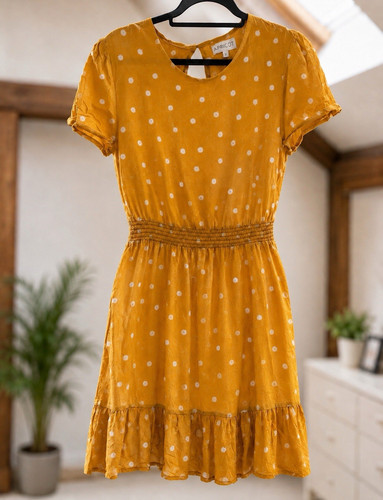 Apricot yellow polka dot fit - apricot,