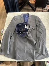 Next Men's Full 2-Piece Suit Slim Fit In Grey - Italian 40L Jacket 34L Trousers