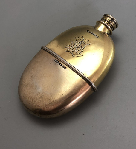 Victorian silver gilt hip - gilt,
