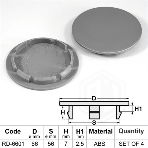 Alloy wheel center - 4x, 56-66