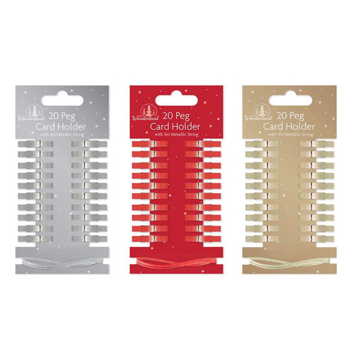 Pegs christmas card holder - 20,