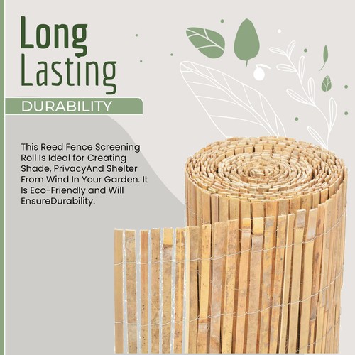 Bamboo slat fence screen roll - bamboo,