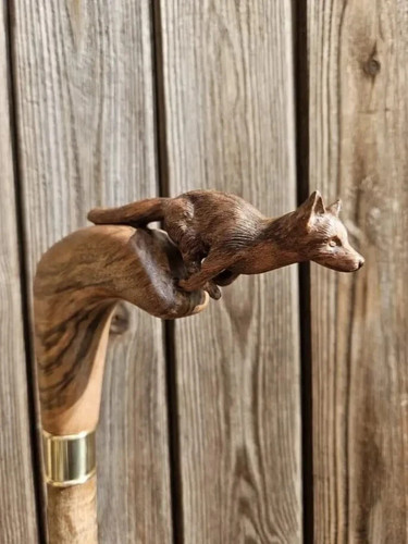 Wooden walking stick hand