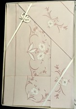 ManRic Manifattura Ricami  Vintage Pink Embroidered fine Cotton Italian bedding 
