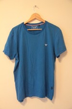 Mens Armani Jeans T Shirt Bright Blue Label XXL but it's M or L, P2P 21 inches