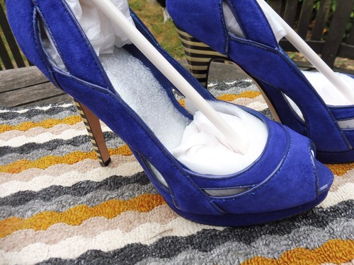 Karen millen blue suede court - millen,