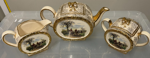 Sadler huntsman barrel teapot - huntsman,