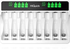 HiQuick LCD 8-slot Battery Charger for Rechargeable Batteries, Type C, USB