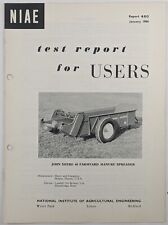 NIAE Test Report No 480 On John Deere 44 Famyard Manure Spreader, January 1966