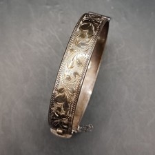 Vintage Demask Silver Bangle 1964 Birmingham by RPH Jewellery Co Ltd