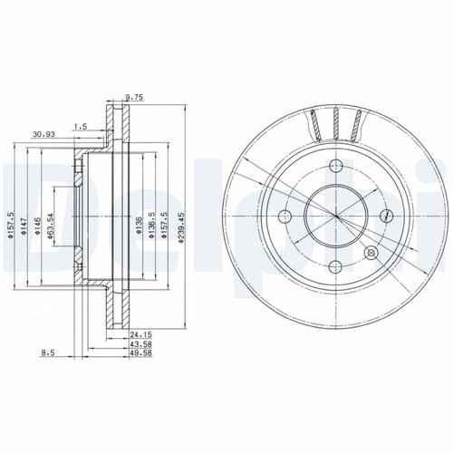 Brake disc delphi - delphi, bg2367