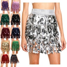 Womens Sequin Skirt Fringe