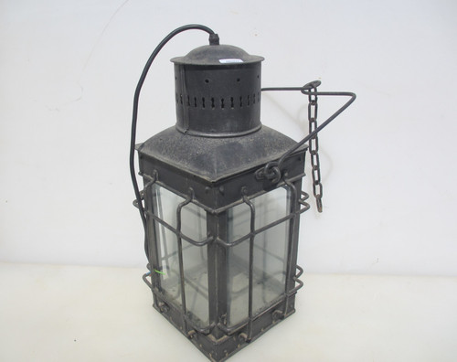 Large vintage iron lantern - large,