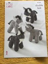 King Cole DK Knitting Pattern - 9159 Donkey Toys Using Fluffy Truffle Yarn