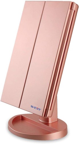 Rose gold lighted vanity - gold,