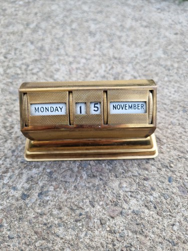 Vintage brass perpetual desk - vintage,