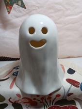 WHITE SMILING GHOST CERAMIC 5"