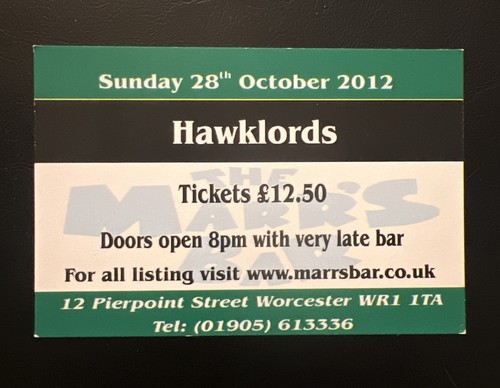 Hawklords gig ticket - ticket, worcester