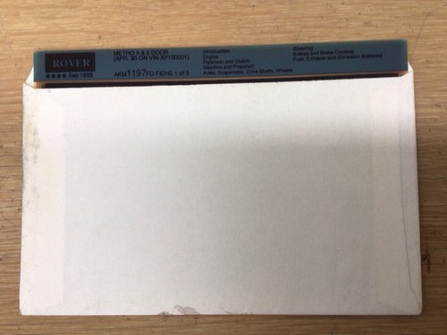 Parts microfiche set - , rover
