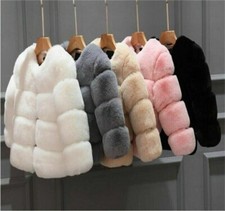 Kids Girls Baby Faux Rabbit Fur TOP Quality THICK PARKER WARM Coat JACKET COAT K