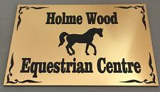 BP14 Engraved Bench Plaque DOOR STABLE Engraving EQUESTRIAN HORSE Sign Brass