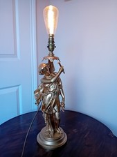 Original Antique Spelter Lamp Roman Or Greek Figurine, Good Condition see Photos