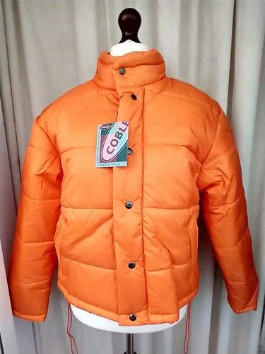 Orange puffer jacket with - puffer, hood