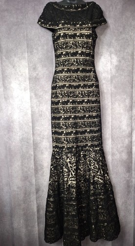 Jovani black nude illusion - black,