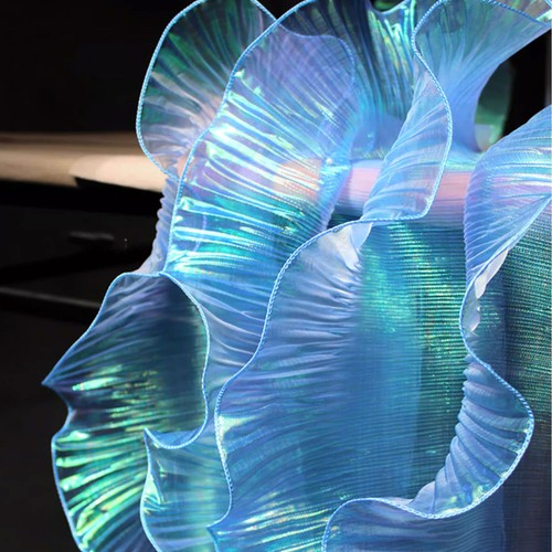 Iridescent organza ruffle lace - organza,