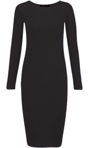 Womens long sleeve plain midi - womens,