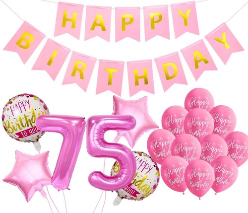 Pink 75th birthday - pink,
